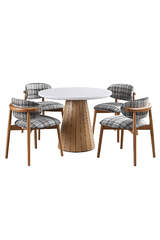 Set Tavolo Rotondo E Sedie Marsiglia Bianco FRL1008