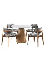 Marseille White Round Table And Chair Set FRL1008