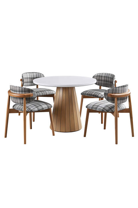 Set Tavolo Rotondo E Sedie Marsiglia Bianco FRL1008