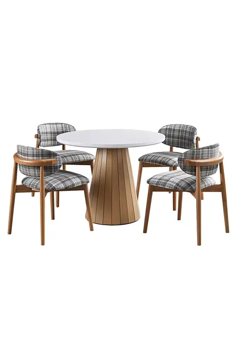 Marseille White Round Table And Chair Set FRL1008