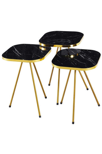Nesting Table And Center Table Combined Set Gold Efes