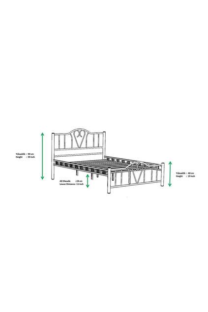 Orkide Metal Bed Frame 90x200 ARM104 White