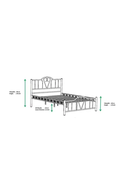 Orchidea Struttura Letto in Metallo 90x200 ARM104 Bianco