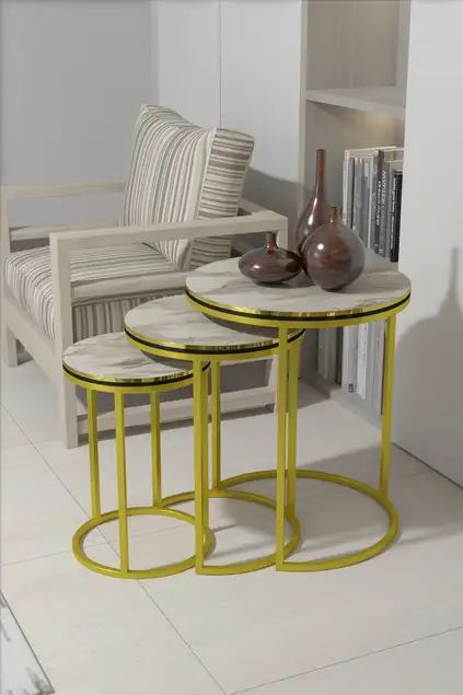 Nesting Table C Lux Double Gold