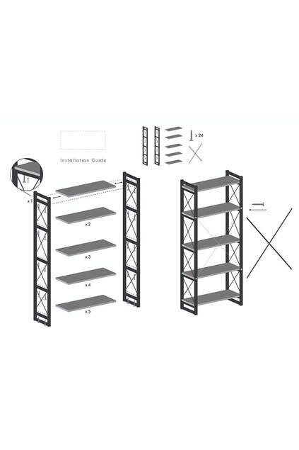 Bücherregal mit 5 Regalen