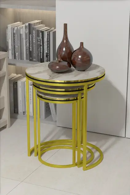 Nesting Table C Lux Double Gold
