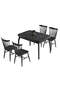 Asia Black Marble Table And Chair Set FRL1018