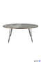 Center Table Wire Leg Large Size Gray Marble Pattern Ellipse