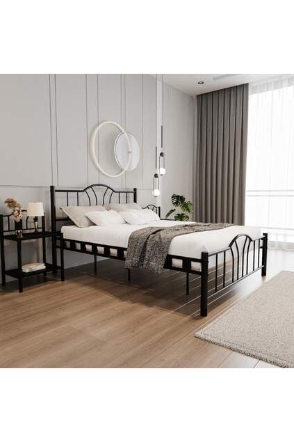 Bella Struttura Letto in Metallo 90x190 ARM138 Nero