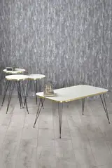 Set tavolo e centrotavola impilabili Kr gamba in filo nero oro bianco