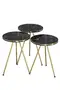Satztisch und Mitteltisch Ellipse Set Double Gold Bendir Metal
