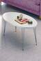 Nesting Table And Center Table Ellipse Set Silver White Wire