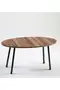 Center Table Metal Leg Ellipse Walnut