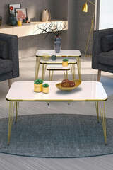 Nesting Table Kr And Center Table Kr Set Double Gold White Wire