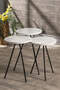 Nesting Table And Center Table Set Metal Ellipse White