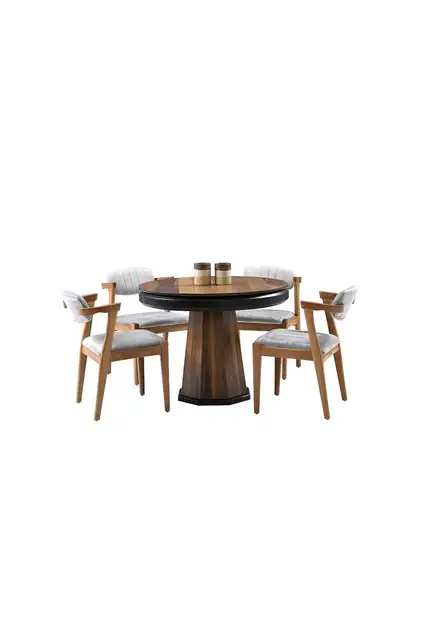 Dream Parquet Round Table & Zeus Chair Set HDR1204