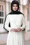 Ecru Farbe Esila Abendkleid