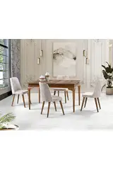 Avantgarde Nussbaum Tisch & Valenta Nussbaum Stuhl Set HDR1220
