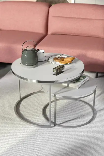 Couchtisch Double Silber Lux Special