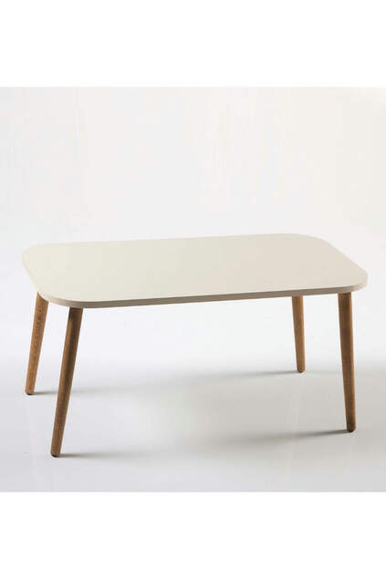 Satztisch und Mitteltisch aus Holz Kr Drehbank weiß