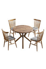 Oslo Nussbaum Runder Tisch & Stuhl Set FRL1035