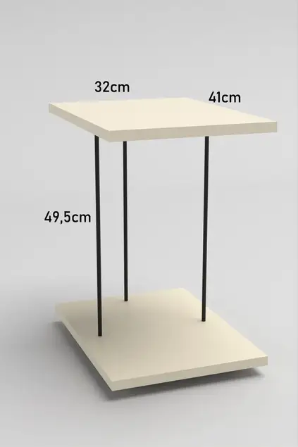 Wheeled Side Table Rectangle