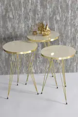 Satztisch Gold Creme Draht
