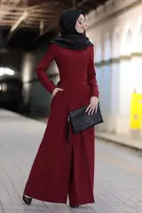 Burgunderfarbener Dora-Jumpsuit