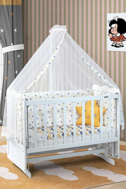 White Mother's Side Crib Bedstead
