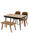 Albina Walnut Table And Chair Set FRL1023