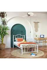 Bella Struttura Letto in Metallo 120x200 ARM141 Bianco