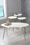 Nesting Table And Center Table Ellipse Set Black Wire Leg Gold Cream