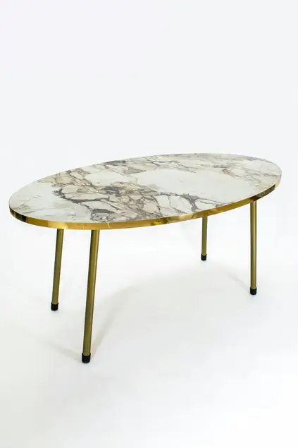 Mitteltisch Ellipse Gold Metallbein Efes Gold
