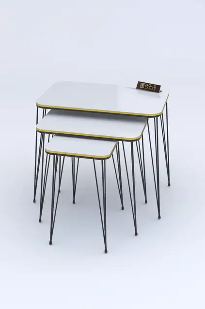 Schwarzer Draht Doppelt Gold Quadratisch Zigon Couchtisch