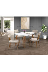 Milano White Table & Derin Chair Set HDR1228