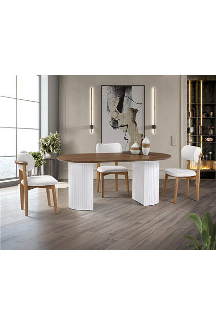 Ece Ovaler Tisch & Atlas Stuhl Set HDR1212