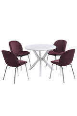Oslo White Round Table And Chair Set FRL1037