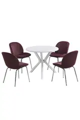 Set Tavolo Rotondo E Sedie Oslo Bianco FRL1037