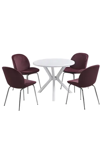 Set Tavolo Rotondo E Sedie Oslo Bianco FRL1037