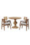 Gothic Walnut Round Table And Chair Set FRL1006