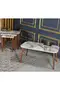 Nesting Table Cream Metal Leg Double Gold