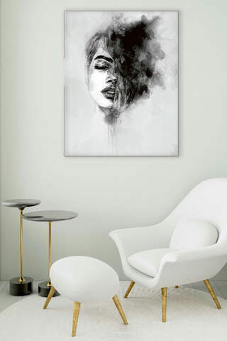 Black and White Glass Painting