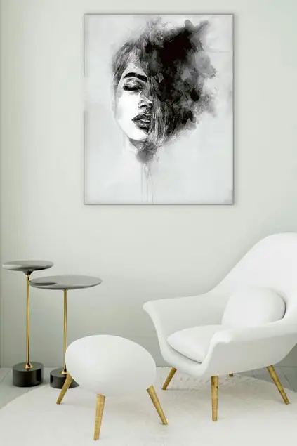 Pittura su vetro in bianco e nero
