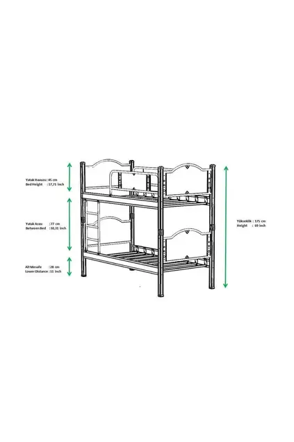 Pearl Bunk Bed 90x200 ARM006 Grey + Walnut