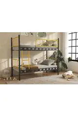 Metis Bett 90x190 ARM047 Gelb-Schwarz