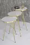 Tavolo impilabile e centrotavola White Ellipse Set Wire Leg Gold