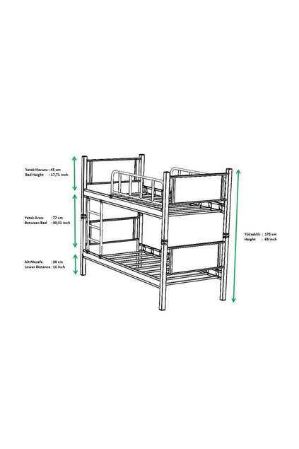 Yurt Ahşap Ranza 90x200 ARM028