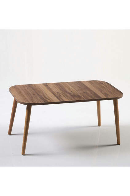 Set tavolo e centrotavola a incastro Kr in legno di noce tornito