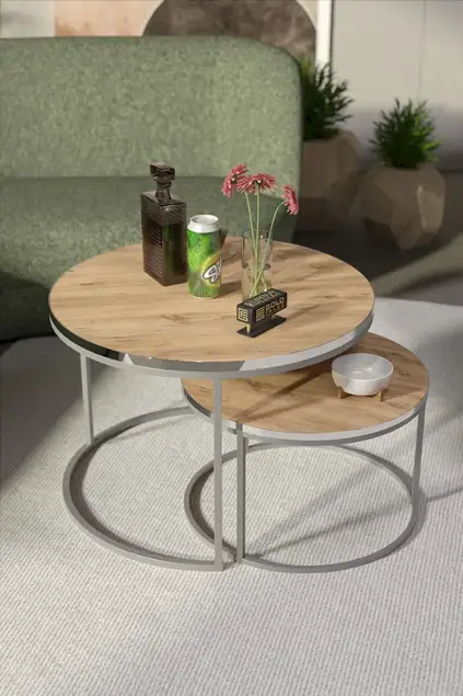 Couchtisch Double Silber Lux Special