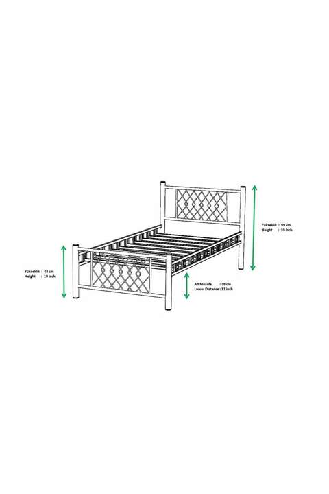 Metis Metal Karyola 90x200 ARM165 Beyaz